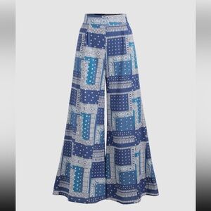 NWOT Cider l Paisley Wide-Leg Trouser Size M